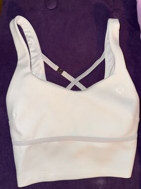 lululemon athletica White Cross-Back Light Support Sports Bra for tennis etc